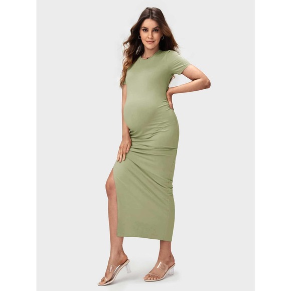 BASICS Maternity Split Thigh Bodycon Dress - Picture 9 of 11